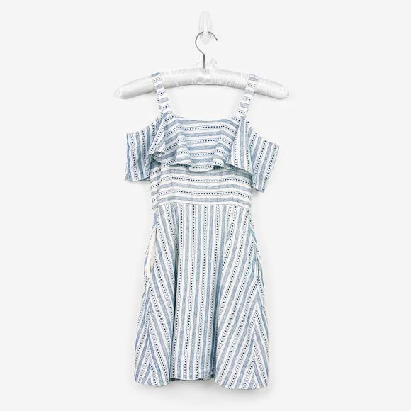 J.O.A. Cold Shoulder Mini Dress Extra Small Cotton Coastal Soft Girl Summer - Picture 2 of 4